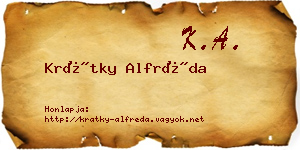 Krátky Alfréda névjegykártya